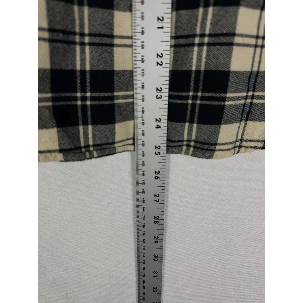 VTG Polo Ralph‎ Lauren Shirt Womens 9/M Plaid Crest Slim Wool Blend Button Up